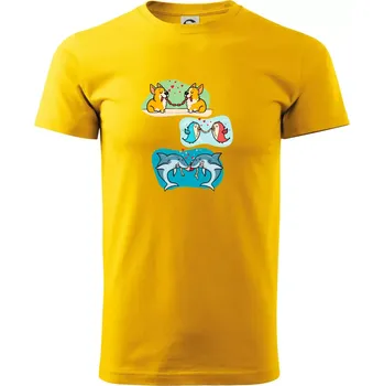 Pánské tričko Projev lásky zvířata - Triko extra velké (5-8XL) - 6XL ( Žlutá )