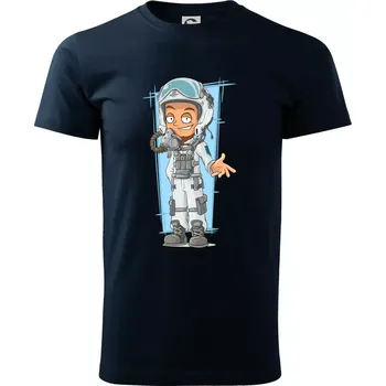 Pánské tričko Vesmírný voják oranžový - Triko extra velké (5-8XL) - 7XL ( Námořní modrá (velmi tmavá - téměř černá) )