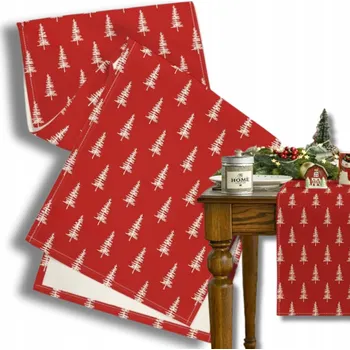 ubrus Červený vánoční ubrus na stůl 33x183 cm, dekorativní