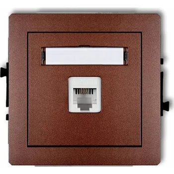 Elektrická zásuvka Telefonní zásuvka nástěnná Karlik hnědá