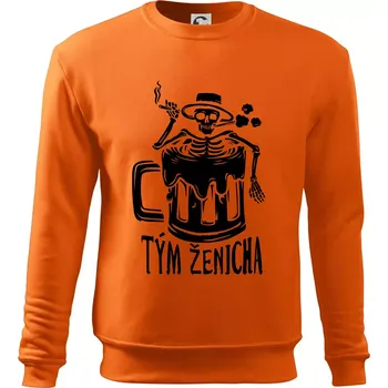 Pánská mikina Tým ženicha kostra - Mikina Essential pánská - M ( Oranžová )