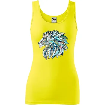 Dámské tričko DOBRÝ TRIKO Dámské tílko s potiskem Hlava lva Velikost: L, Barva: Citrónová