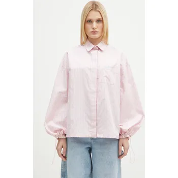 Dámská košile Bavlněná košile Fiorucci Elasticated Balloon Sleeve W01FPTLO170CO01PN03 růžová 30X, vel. 38