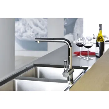 Vodovodní baterie Kuchyňská stojánková baterie Paffoni RINGO, stříbrná, šedá