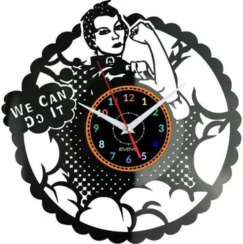 Hodiny Rosie the Riveter Nástěnné Hodiny Vinylová Deska Moderní Dekorativní Na Zeď