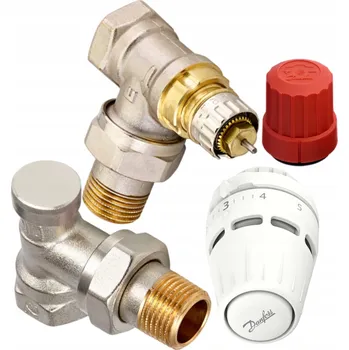 Hlavice pro radiátor ÚHLOVÁ TERMOSTATICKÁ SADA 1/2'' VENTILY + HLAVICE