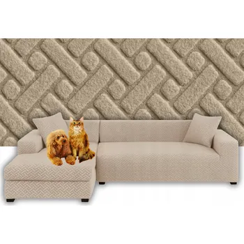 Napínací potah Potah na pohovku (kanape) Ubieramy-meble béžový