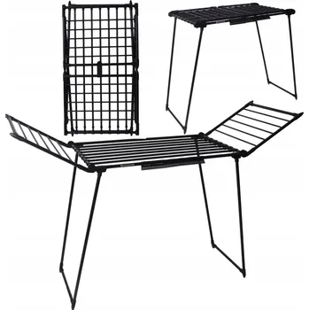 Sušák na prádlo Sušák na prádlo Oblečení Horizontální Balkonová Zahradní Černá Skládací XTECH