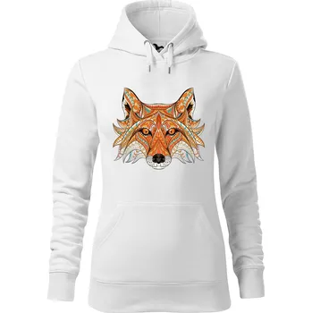 Dámská mikina DOBRÝ TRIKO Dámská mikina s potiskem Hlava lišky Velikost dámské mikiny: M, Barva: Bílá