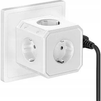 Elektrická zásuvka Rozbočka 5 zásuvek s uzemněním, bílý