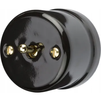 vypínač Dvoupólový vypínač nástěnný keramický černý