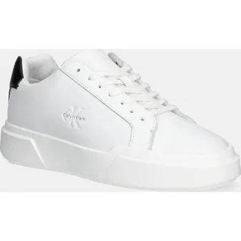 Pánské tenisky Kožené tenisky Calvin Klein CHUNKY CUPSOLE LACEUP LTH pánské, bílá barva, YM0YM01344 00X, EUR 46