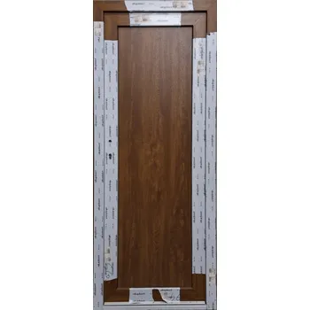 Vchodové dveře Hlavní plastové vchodové dveře Soft 2025-8 Zlatý dub/Bílá 80x198cm, levé, dovnitř