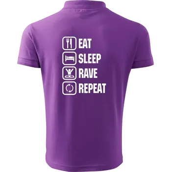 Pánská košile Eat sleep rave repeat - Polokošile pánská Pique Polo 203 - 2XL ( Fialová )