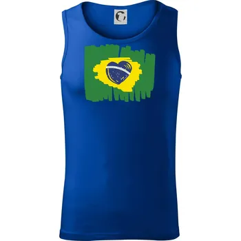 Brazílie vlajka srdce - Tílko pánské Core - M ( Královská modrá )