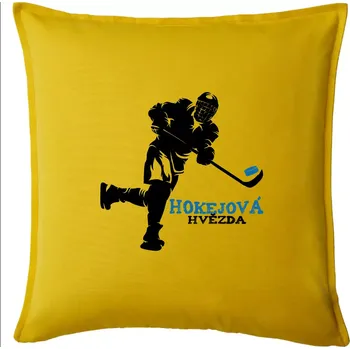 Polštář Hokejová hvězda - Polštář 50x50 - 50x50 - Pouze potah ( Žlutá )
