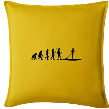 Polštář Evoluce paddleboard žena - Polštář 50x50 - 50x50 - Pouze potah ( Žlutá )