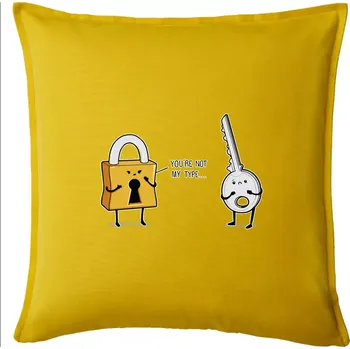 Polštář Zámek a klíč - Polštář 50x50 - 50x50 - Pouze potah ( Žlutá )