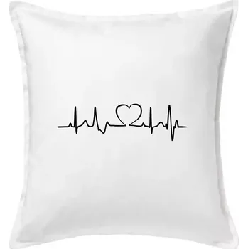 Polštář Srdce EKG - Polštář 50x50 - 50x50 - Pouze potah ( Bílá )