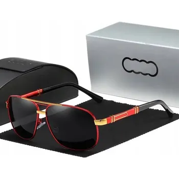 Sluneční brýle SLUNEČNÍ BRÝLE PILOTKY PÁNSKÉ PREMIUM FILTR UV400 + POUZDRO PREMIUM