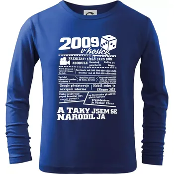 Chlapecké tričko 2009 v Kostce - Triko dětské Long Sleeve - 146 cm/10 let ( Královská modrá )