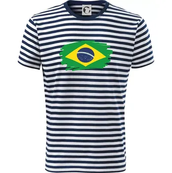 Pánské oblečení Brazílie vlajka štětkou - Triko na vodu - L ( Prouhovaná )
