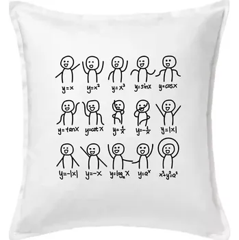 Polštář Algebra dance - Polštář 50x50 - 50x50 - Včetně výplně ( Bílá )