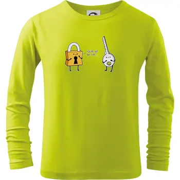 Chlapecké oblečení Zámek a klíč - Triko dětské Long Sleeve - 146 cm/10 let ( Limetková )