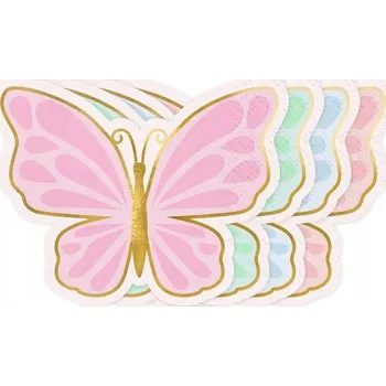 Papírový ubrousek Papírové ubrousky Party Deco motýli vícebarevné 12 ks 16x12 cm