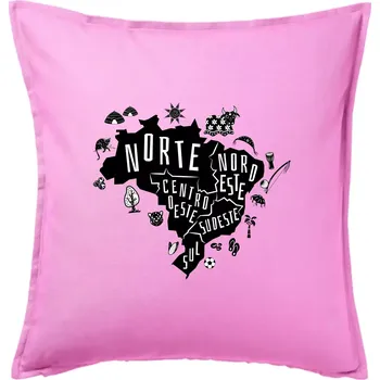 Polštář Brazílie mapa a zvyky - Polštář 50x50 - 50x50 - Pouze potah ( Růžová )