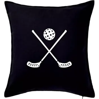 Polštář Florbalové hokejky - Polštář 50x50 - 50x50 - Pouze potah ( Černá )