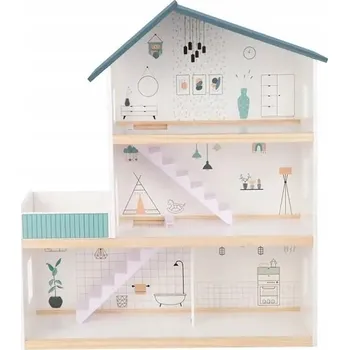 Domeček pro panenku TOOKY TOY Velký Dřevěný Domeček pro Panenky s Figurkami FSC TH919