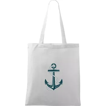 Námořnická kotva - Taška bavlněná - 42 x 38 cm ( Bílá )