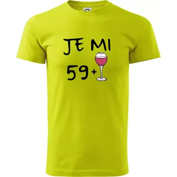 Pánské tričko Je mi 59 (60) víno - Klasické pánské triko vyšší gramáže - M ( Limetková )