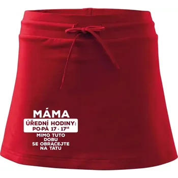 Dámská sukně Máma - úřední hodiny - Sportovní sukně - two in one - S ( Červená )