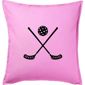 Polštář Florbalové hokejky - Polštář 50x50 - 50x50 - Pouze potah ( Růžová )