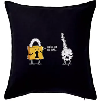 Polštář Zámek a klíč - Polštář 50x50 - 50x50 - Pouze potah ( Černá )