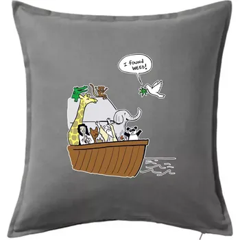 Polštář Pravda s Noemovou archou - Polštář 50x50 - 50x50 - Pouze potah ( Tmavě šedý melír )