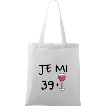 Je mi 39 (40) víno - Taška bavlněná - 42 x 38 cm ( Bílá )