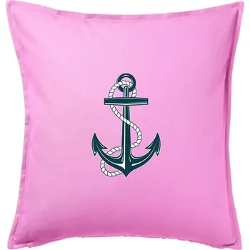 Polštář Námořnická kotva - Polštář 50x50 - 50x50 - Pouze potah ( Růžová )