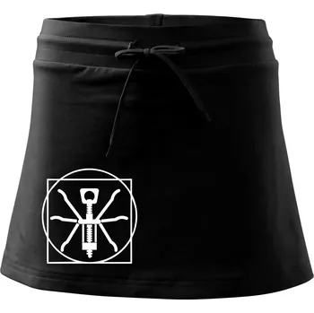 Dámská sukně Vitruviánský otvírák - Sportovní sukně - two in one - XL ( Černá )