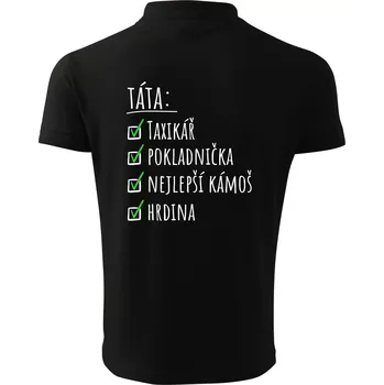 Pánská košile Táta - check list - Polokošile pánská Pique Polo 203 - 5XL ( Černá )