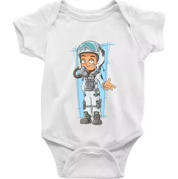Kojenecký body Vesmírný voják oranžový - Body kojenecké s krátkým rukávem - Krátký r. do 3 měs ( Bílá )