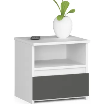 Noční stolek Noční stolek CL1 40 cm 1 šuplík bílý - grafit