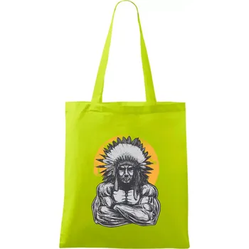 Indián z posilky - Taška bavlněná - 42 x 38 cm ( Limetková )