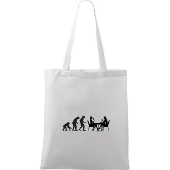 Nákupní taška Evoluce vína ženy - Taška bavlněná - 42 x 38 cm ( Bílá )