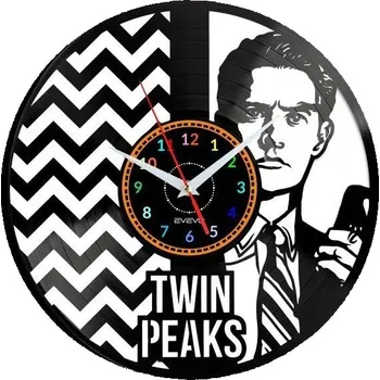 Hodiny TWIN PEAKS HODINY NÁSTĚNNÉ DEKORATIVNÍ MODERNÍ VINYLOVÁ DESKA VINYL NA ZEĎ