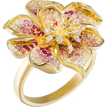 Prsten Preciosa Pozlacený stříbrný prsten květ Mirage s kubickou zirkonií Preciosa 5448Y69