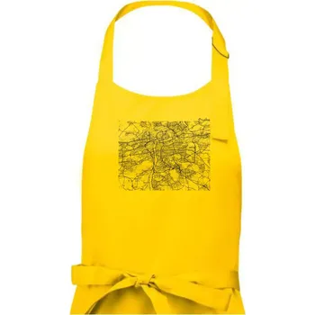 Kuchyňská zástěra Mapy měst černobílé Praha - Pánská zástěra na vaření - Univerzální velikost ( Žlutá )