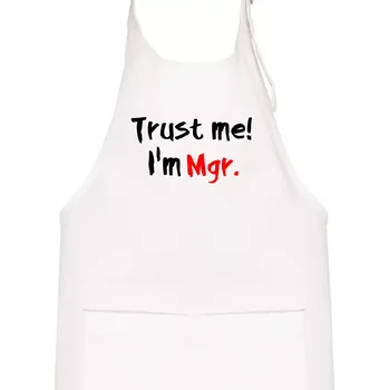 Kuchyňská zástěra Trust me I´m Mgr. / Věř mi jsem Magistr. - Dětská zástěra na vaření - Univerzální velikost ( Bílá )